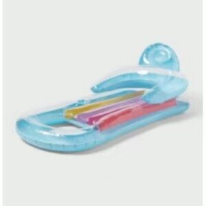 Sun Squad Inflatable Lounge Float with headrest blue 5ft